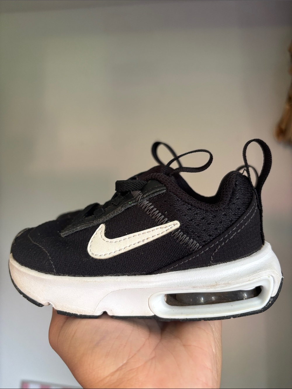 Nike Kids Black and White Air-Style Cushioned Sneaker